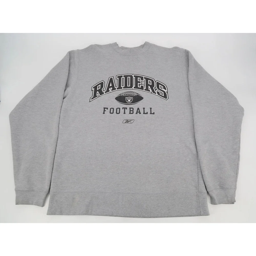 Vintage Oakland Raiders Football‎ Crewneck Sweatshirt Big Logo Mens Medium Tall